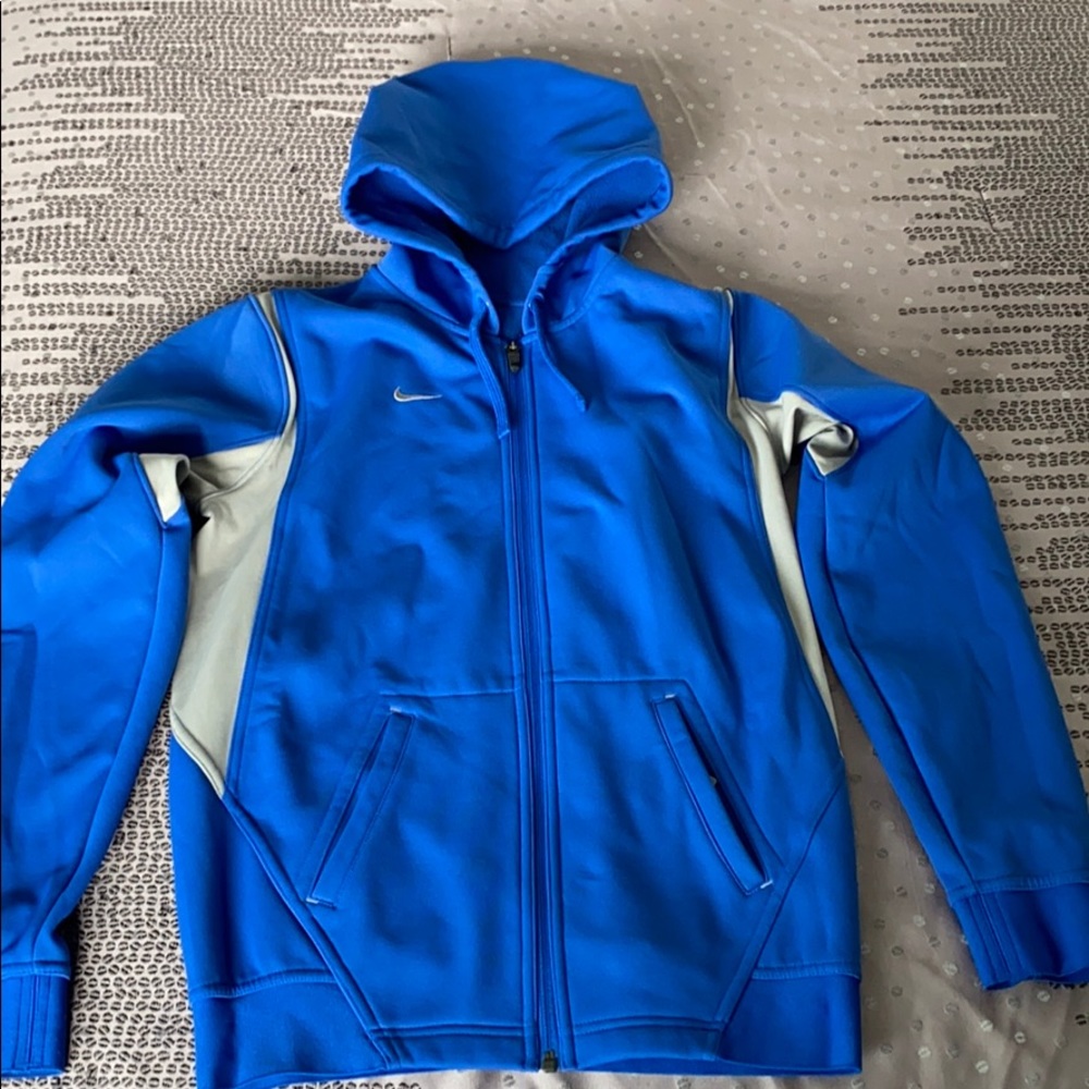 Nike Full Zip Warm Fleece Hooded Jacket in Blue - Picture 1 of 6